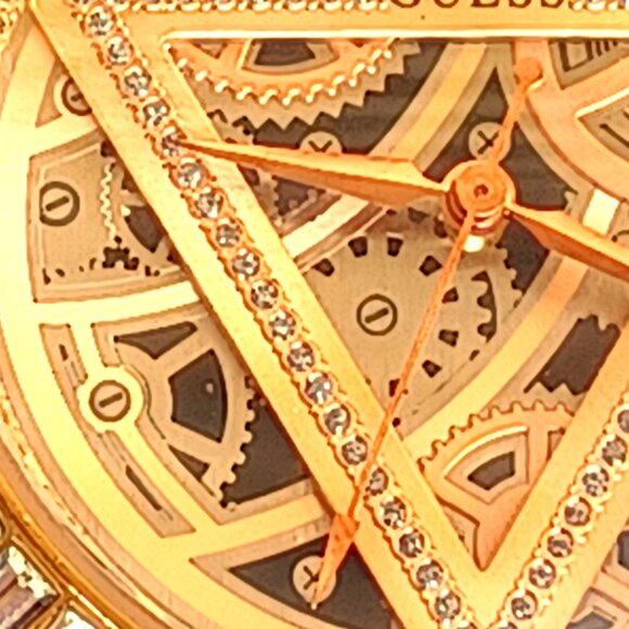 Nonworking Vintage Guess Watch Rhinestones Leather Strap Japan Movement - Picture 4 of 10